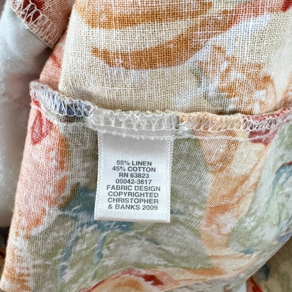 Christopher & Banks Abstract Fall Print Lightweight 3/4 Sleeve Jacket Sz L - Picture 11 of 11